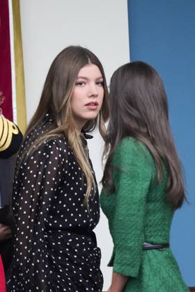12-10-2025 Madrid Princess Leonor and Princess Sofia and Queen Letizia and King Felipe attend the tribute ceremony to the national flag and the military parade during the National Day, Dia de la Hispanidad, at Plaza de Canovas del Castillo in Madrid. No Spain  Copyright: xPPEx