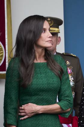 12-10-2025 Madrid Princess Leonor and Princess Sofia and Queen Letizia and King Felipe attend the tribute ceremony to the national flag and the military parade during the National Day, Dia de la Hispanidad, at Plaza de Canovas del Castillo in Madrid. No Spain  Copyright: xPPEx