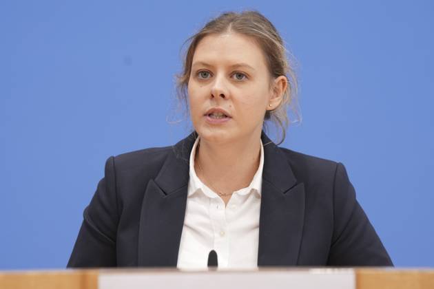 Bundespressekonferenz, Jahresbericht 2024 des Petitionsausschusses Daniela Rump (Obfrau der SPD) im Portrait bei ihren Ausfuerungen zum Jahresberichts 2024 des Petitionsausschusses in der Bundespressekonferenz, Berlin, 15.10.2025 Berlin Berlin Deutschland