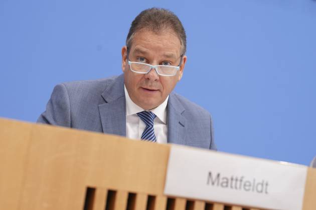 Bundespressekonferenz, Jahresbericht 2024 des Petitionsausschusses Andreas Mattfeldt (Sprecher der CDU-CSU-Fraktion) im Portrait bei seinen Ausfuerungen zum Jahresberichts 2024 des Petitionsausschusses in der Bundespressekonferenz, Berlin, 15.10.2025 Berlin Berlin Deutschland