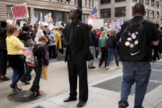 October 18, 2025, New York, New York, USA: Protesters march down Broadway during the â€oeNo Kings†rally in New York, Saturday, Oct. 18, 2025. The demonstration began in Times Square and ended in Union Square, drawing an estimated 50,000 people who joined others across the country calling for the protection of democratic institutions and denouncing authoritarian leadership. Organizers said more than 5 million people participated in over 2,000 marches nationwide. New York USA - ZUMAa306 20251018_znp_a306_003 Copyright: xJavierxAlvarezx