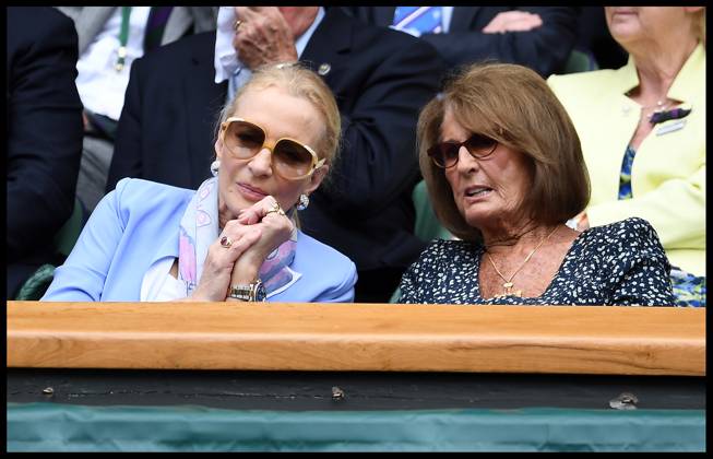 Image Licensed to Parsons Media. 08 07 2016. London, United Kingdom. Wimbledon Tennis Championships 2016 -Day Eleven. Annabel Goldsmith and HRH The Princess Michael of Kent, in the Royal Box, watching Roger Federer against Milos Raonic in the Men s Semi Final on Centre Court at Wimbledon.  Copyright: xAndrewxParsonsx xParsonsxMediax PAR-3108-0042
