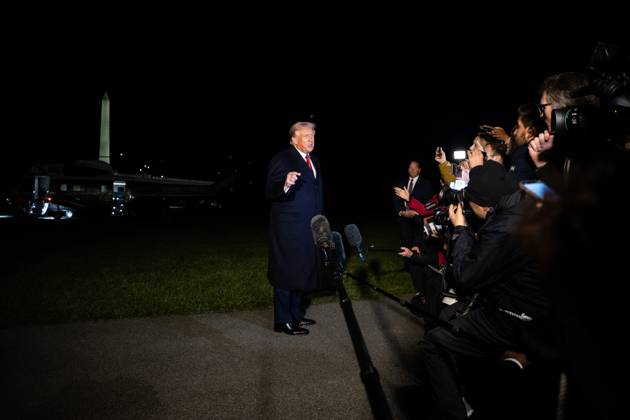 President Donald Trump speaks with reporters as he departs for a trip to Asia on the South Lawn of the White House in Washington, DC on Friday, October 24, 2025. Trump is expected to meet with Chinese President Xi Jinping to discuss a trade deal, Prime Minister of Malaysia Anwar bin Ibrahim, Japan s new prime minister Sanae Takaichi and several other Asian leaders at the Association of Southeast Asian Nations (ASEAN). WASP20251024107 FrancisxChung