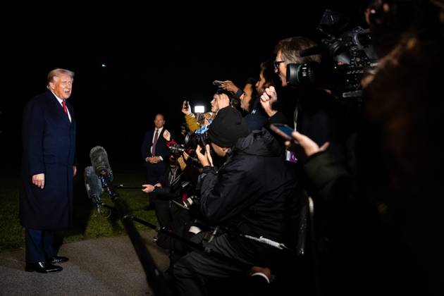 President Donald Trump speaks with reporters as he departs for a trip to Asia on the South Lawn of the White House in Washington, DC on Friday, October 24, 2025. Trump is expected to meet with Chinese President Xi Jinping to discuss a trade deal, Prime Minister of Malaysia Anwar bin Ibrahim, Japan s new prime minister Sanae Takaichi and several other Asian leaders at the Association of Southeast Asian Nations (ASEAN). WASP20251024108 FrancisxChung