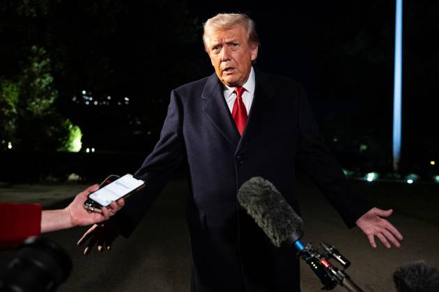 President Donald Trump speaks with reporters as he departs for a trip to Asia on the South Lawn of the White House in Washington, DC on Friday, October 24, 2025. Trump is expected to meet with Chinese President Xi Jinping to discuss a trade deal, Prime Minister of Malaysia Anwar bin Ibrahim, Japan s new prime minister Sanae Takaichi and several other Asian leaders at the Association of Southeast Asian Nations (ASEAN). WASP20251024109 FrancisxChung