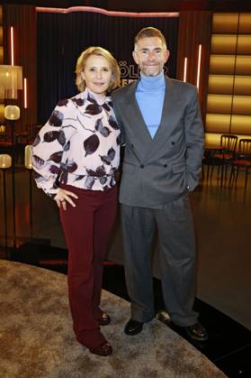 Susan Link und Micky Beisenherz bei der Aufzeichnung der WDR-Talkshow Kölner Treff im WDR Studio BS 3. Köln, 24.10.2025