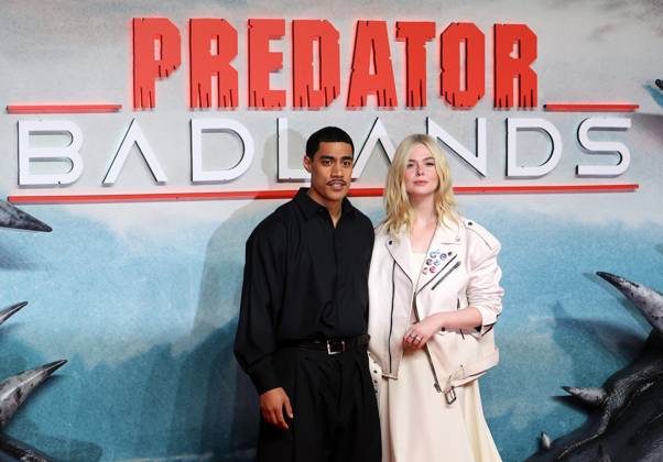 October 27, 2025, London, United Kingdom: Dimitrius Schuster-Koloamatangi and Elle Fanning attend the UK Special Screening of Predator: Badlands at BFI IMAX. London United Kingdom - ZUMAs197 20251027_aaa_s197_083 Copyright: xFredxDuvalx