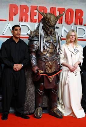 October 27, 2025, London, United Kingdom: Dimitrius Schuster-Koloamatangi, Father and Elle Fanning attend the UK Special Screening of Predator: Badlands at BFI IMAX. London United Kingdom - ZUMAs197 20251027_aaa_s197_107 Copyright: xFredxDuvalx