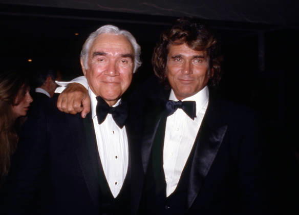 Michael Landon and Lorne Greene at the Sam s Son Beverly Hills Premiere on August 15, 1984 at the Academy Theatre in Beverly Hills, California. Copyright: xRalphxDominguez MediaPunchx