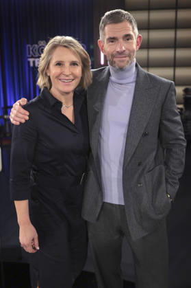 Susan Link und Micky Beisenherz bei der Aufzeichnung der WDR-Talkshow Kölner Treff im WDR Studio BS 3. Köln, 28.11.2025