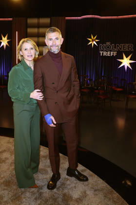 Susan Link und Micky Beisenherz bei der Aufzeichnung der WDR-Talkshow Kölner Treff im WDR Studio BS 3. Köln, 11.12.2025