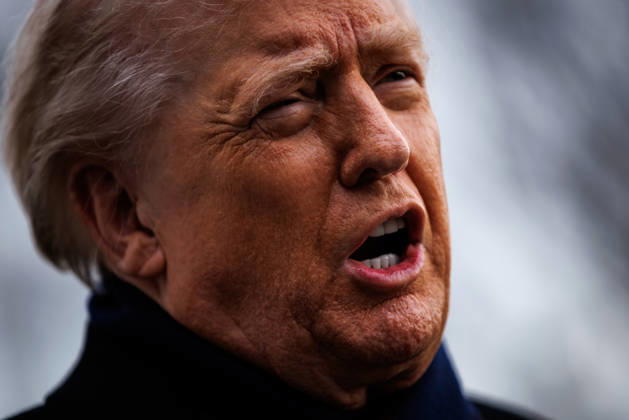 President Donald Trump speaks with reporters before departing from the South Lawn in Marine One in Washington, DC on Saturday, December 13, 2025.The President is heading to Baltimore, Maryland, where he will be attending the Army - Navy football game at M&T Bank Stadium. WASP20251213103 SamuelxCorum