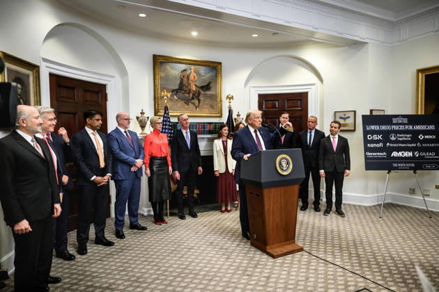 President Donald Trump makes an announcement on prescription drug prices in the Roosevelt Room President Donald Trump makes an announcement on prescription drug prices in the Roosevelt Room, Friday, December 19, 2025., Credit:Joyce N. Boghosian Avalon Copyright: xJoycexN.xBoghosianx xAvalonx 1061164567