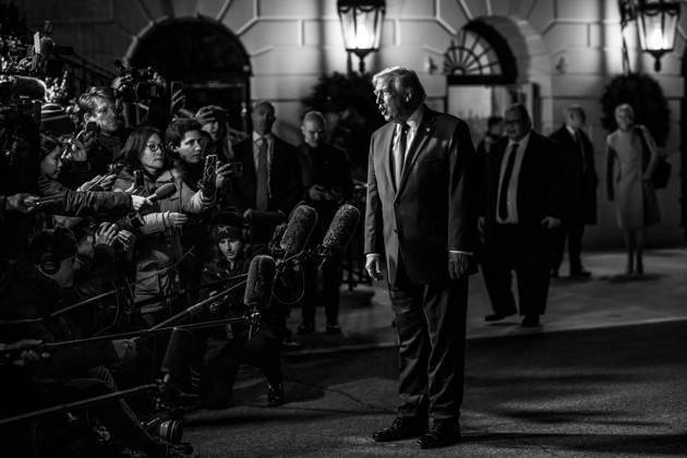 President Donald Trump speaks to members of the media before boarding Marine One on the South Lawn of the White House en route Joint Base Andrews, Maryland on Friday, December 19, 2025, for a trip to Rocky Mount, North Carolina., Credit:Joyce N. Boghosian Avalon Copyright: xJoycexN.xBoghosianx xAvalonx 1061164603