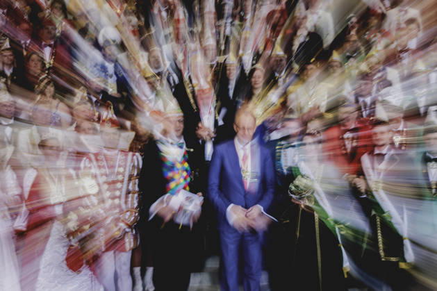 (R-L) Friedrich Merz (CDU), Bundeskanzler, und Klaus Ludwig Fess, Praesident des Bund Deutscher Karneval e.V., aufgenommen im Rahmen des traditionellen Karnevalempfangs im Bundeskanzleramt in Berlin, 03.02.2026. Berlin Deutschland Copyright: xFlorianxGaertnerx