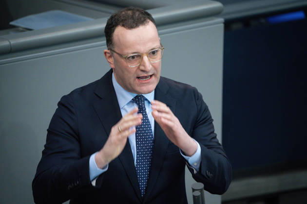 Deutscher Bundestag, 64. Plenarsitzung Jens Spahn (CDU) im Portrait bei seiner Rede zum Tagesordnungspunkt Regierungserklaerung zum Europaeischen Rat bei der 64. Sitzung des Deutschen Bundestag in Berlin, 18.03.2026 Berlin Berlin Deutschland