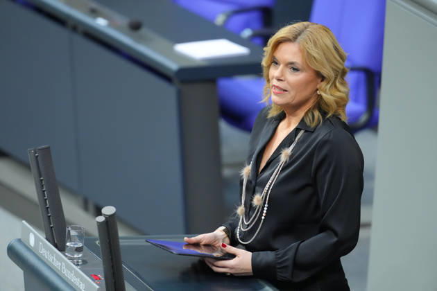 Deutscher Bundestag, 67. Plenarsitzung Julia Kloeckner (CDU) die Bundestagspraesidentin spricht als Agbeordnete in der aktuellen Stunde zur GEwalt gegen Frauen und Maedchen bei der 67. Sitzung des Deutschen Bundestag in Berlin, 25.03.2026 Berlin Berlin Deutschland