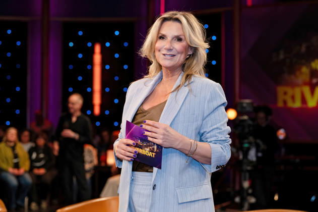 MDR - Riverboat. Moderatorin Kim Fisher anläßlich der Aufzeichnung der MDR - Talkshow Riverboat am 27.03.2026 in der Mediacity Leipzig. 20260327ADO0003