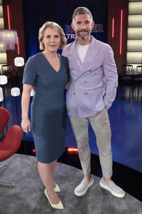 Susan Link und Micky Beisenherz bei der Aufzeichnung der WDR-Talkshow Kölner Treff im WDR Studio BS 3. Köln, 10.04.2026