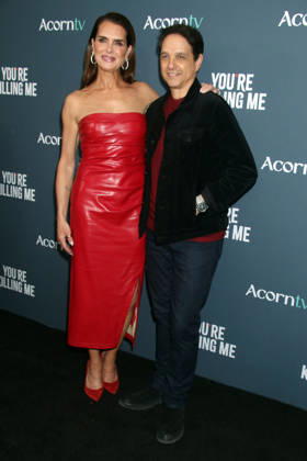 NEW YORK, NY- MAY 7: Brooke Shields and Ralph Macchio at the New York Premiere of Acorn TV™s ˜You™re Killing Me™ on May 7, 2026 at the Crosby Street Hotel in New York City. Copyright: xRWx