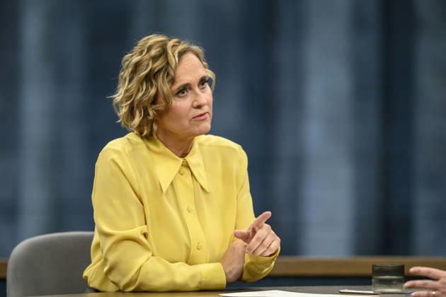 im Bild v.l.: Caren Miosga, GER, Berlin, Studio, zu Gast bei - Caren Miosga, Polittalk, TV, Format, Aufzeichnung, aufgezeichnet, Das Erste, aus Adlershof - am Studio 20, Thema: Wie will die SPD Vertrauen zurückgewinnen, Frau Schwesig? 10.05.2026 Copyright: HMBxMedia UwexKoch