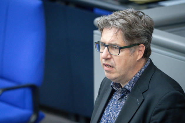 Deutscher Bundestag, 80. Plenarsitzung Michael Kellner (Gruene) im Portrait bei seiner Rede zum Tagesordnungspunkt Einsetzung eines UA: Angriff auf die Nordstream-Pipelines bei der 80. Sitzung des Deutschen Bundestag in Berlin, 21.05.2026 Berlin Berlin Deutschland