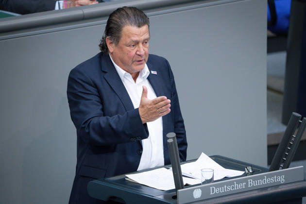 Deutscher Bundestag, 80. Plenarsitzung Stephan Brandner (AfD) im Portrait bei seiner Rede zum Tagesordnungspunkt Einsetzung eines UA: Angriff auf die Nordstream-Pipelines bei der 80. Sitzung des Deutschen Bundestag in Berlin, 21.05.2026 Berlin Berlin Deutschland