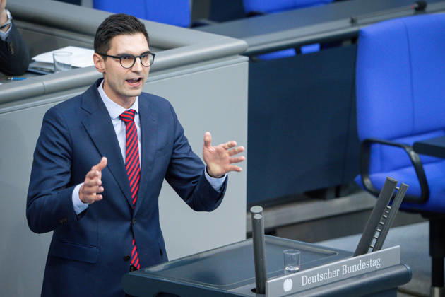 Deutscher Bundestag, 80. Plenarsitzung Sepp Mueller (CDU) im Portrait bei seiner Rede zum Tagesordnungspunkt EU-Gebaeuderichtlinie, Energieunabhängigkeit bei der 80. Sitzung des Deutschen Bundestag in Berlin, 21.05.2026 Berlin Berlin Deutschland