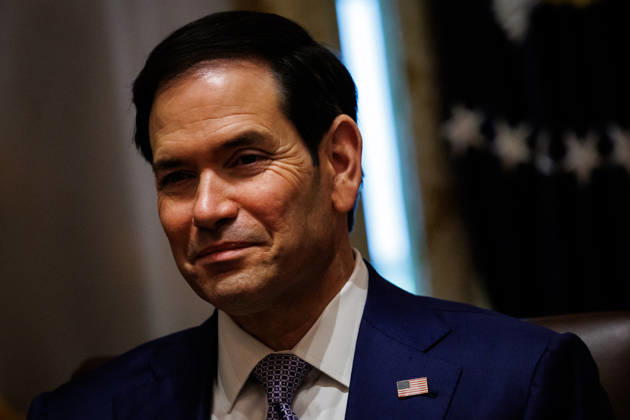 U.S. Secretary of State Marco Rubio speaks alongside U.S. President Donald Trump during a Cabinet meeting in the Cabinet Room of the White House on Wednesday, May 27, 2026 in Washington, DC. WASP20260527805 SamuelxCorum