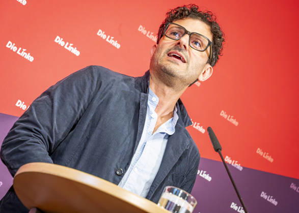 Luigi Pantisano EUR, Deutschland, Berlin, 06.07.2026: Pressekonferenz von Luigi Pantisano Vorsitzender der Partei Die Linke im Karl-Liebknecht-Haus zu aktuellen Themen.