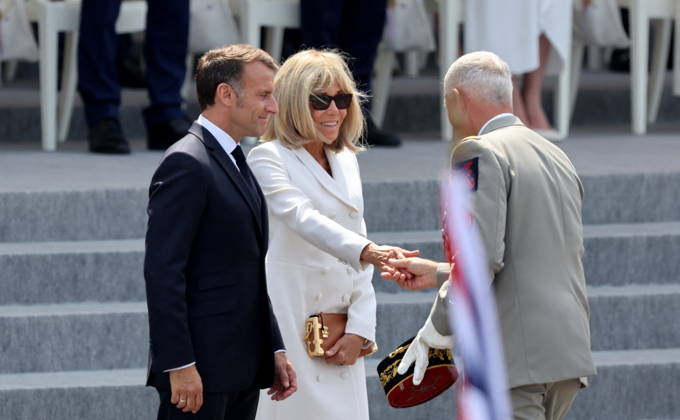 President Emmanuel Macron and Brigitte Macron at the July 14 military ceremony in Paris Jacovides Liewig Bestimage Bastille Day military parade on July 14, 2026, Paris, France Copyright: xJacovidesx xLiewigx xBestimagexJacovidesx xLiewigx xBestimagex