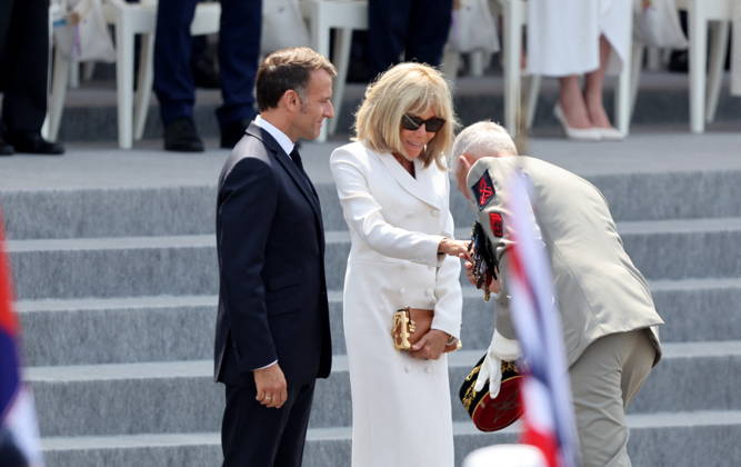 President Emmanuel Macron and Brigitte Macron at the July 14 military ceremony in Paris Jacovides Liewig Bestimage Bastille Day military parade on July 14, 2026, Paris, France Copyright: xJacovidesx xLiewigx xBestimagexJacovidesx xLiewigx xBestimagex
