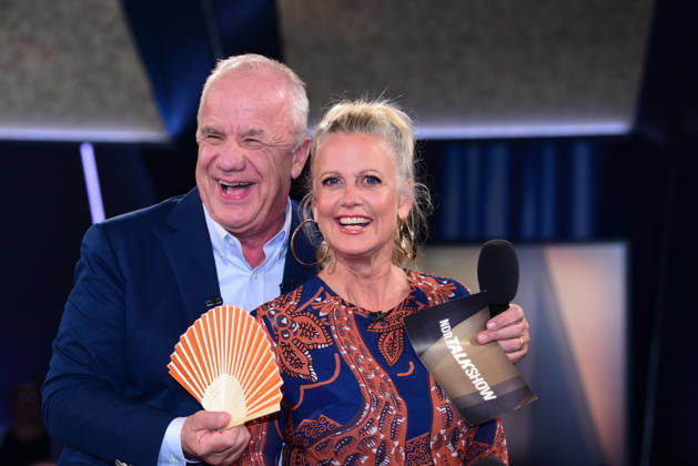 Hubertus Meyer-Burckhardt and Barbara Schoeneberger during the NDR Talk Show at NDR Studios on August 7, 2026 in Hamburg, Germany NDR Talk Show on August 7, 2026 in Hamburg, Germany