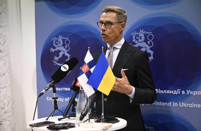 LKS 20260824 Finland s President Alexander Stubb is speaking during his press conference in the evening after the Coalition of the Willing Meeting in Kyiv, Ukraine on Ukraine’s 35th Independence Day, August 24, 2026. - ANTTI AIMO-KOIVISTO Kiova Ukraine  Copyright: xAnttixAimo-Koivistox EAYnmnzP8Uw