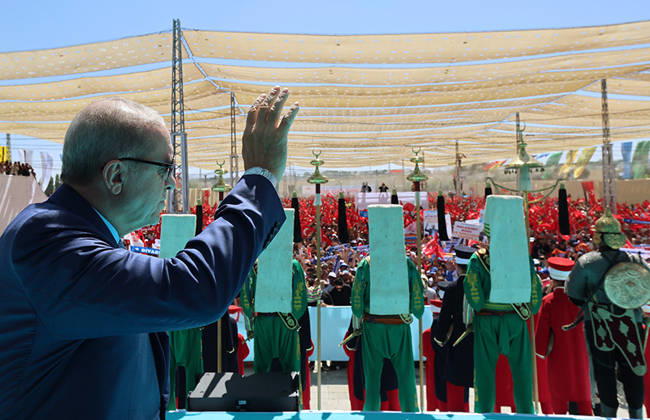 Turkish President Erdogan Attends 955th Anniversary of Manzikert Victory Turkish President Recep Tayyip Erdogan attends a ceremony marking the 955th anniversary of the Victory of Manzikert at the Battle of Manzikert Historical National Park in eastern Türkiye, on August 26, 2026. The commemoration marks the 1071 Battle of Manzikert and the conquest of Anatolia. Photo by Turkish presidency apaimages Istanbul Istanbul Turkey 260826_T__rkiye_TPO_00(6) Copyright: xapaimagesxTurkishxpresidencyx xapaimagesx
