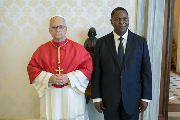 IPA89172098 - Italy, Rome, Vatican, October 1, 2026: Pope Leo XIV receives His Excellency Mr. Faustin Archange Touadera, President of the Central African Republic, in a private audience at the Vatican. Photograph by VATICAN MEDIA Catholic Press Photo  Copyright: xVATICANxMEDIA xCatholicxPressxPhotox xx IPA89172098