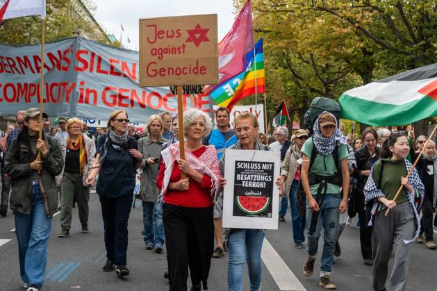 October 3, 2026, Berlin, Germany: BERLIN, GERMANY Ã¢â‚¬ OCTOBER 3, 2026: Thousands of people took part in a peace demonstration in central Berlin on German Unity Day. A coalition of peace initiatives, trade unions, and political and civil-society groups organized the protest. The demonstrators focused on military rearmament, the possible reintroduction of conscription, and GermanyÃ¢â‚¬â ¢s military policy. The march began at the Brandenburg Gate and continued through the government district before concluding with a rally. The demonstration brought together participants expressing opposition to GermanyÃ¢â‚¬â ¢s current and proposed military policies on a national public holiday. Berlin Germany - ZUMAq101 20261003_zna_q101_088 Copyright: xJessxFlomx