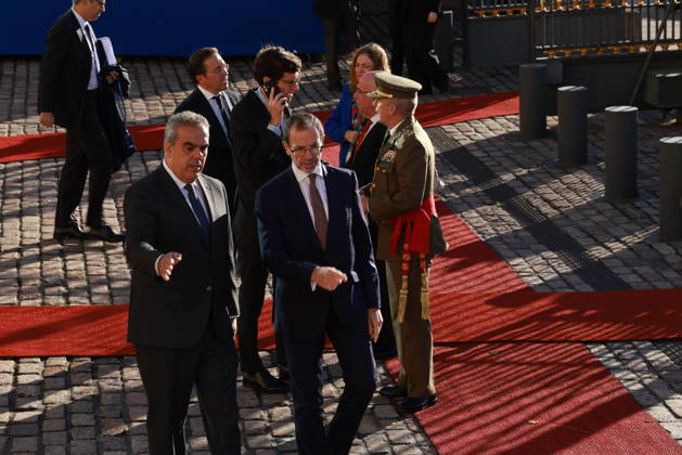 October 6, 2026, Espoo, Espoo, Finland: President ALEXANDER STUBB and his spouse SUZANNE INNES-STUBB welcome King FELIPE VI and Queen LETIZIA of Spain during the official welcoming ceremony marking the start of the royal couple s state visit to strengthen bilateral relations. Espoo Finland - ZUMAt172 20261006_zip_t172_019 Copyright: xJosexTabaresx