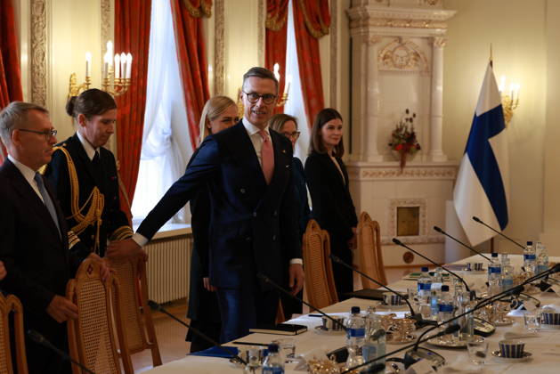 October 6, 2026, Espoo, Espoo, Finland: President ALEXANDER STUBB and his spouse SUZANNE INNES-STUBB welcome King FELIPE VI and Queen LETIZIA of Spain during the official welcoming ceremony marking the start of the royal couple s state visit to strengthen bilateral relations. Espoo Finland - ZUMAt172 20261006_zip_t172_026 Copyright: xJosexTabaresx