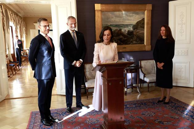 06-10-2026 Finland Queen Letizia and King Felipe with President Alexander Stubb and Suzanne Innes-Stubb during the official welcoming ceremony marking the start of the statevisit to Finland. Â Copyright: xPPEx