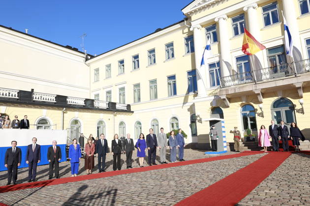 06-10-2026 Finland Queen Letizia and King Felipe with President Alexander Stubb and Suzanne Innes-Stubb during the official welcoming ceremony marking the start of the statevisit to Finland. Â Copyright: xPPEx