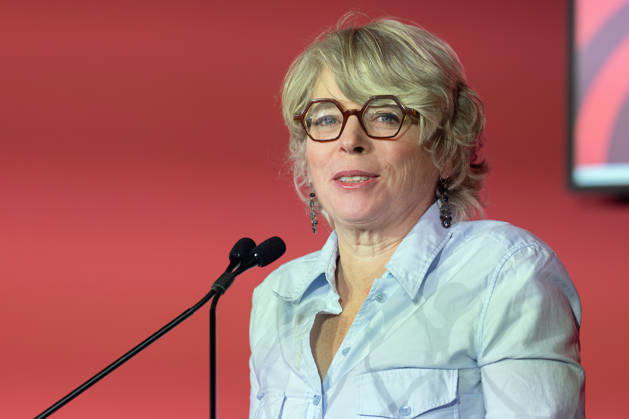 Buchmesse Frankfurt 2026 Jill Lepore, US-amerikanische Historikerin und Autorin, spricht während der Pressekonferenz. Eröffnungspressekonferenz der Buchmesse Frankfurt 2026., Frankfurt am Main Hessen Deutschland Messegelände