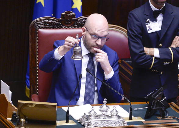 IPA89364969 - Rome, Chamber of Deputies: Electoral Law, explanations of vote, and vote of confidence on Article 1; pictured: Lorenzo Fontana Copyright: xSTEFANOxCAROFEIx xSTEFANOxCAROFEIx xFOTOGRAMMAx IPA89364969