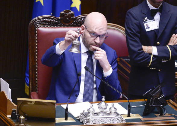 IPA89364973 - Rome, Chamber of Deputies: Electoral Law, explanations of vote, and vote of confidence on Article 1; pictured: Lorenzo Fontana Copyright: xSTEFANOxCAROFEIx xSTEFANOxCAROFEIx xFOTOGRAMMAx IPA89364973