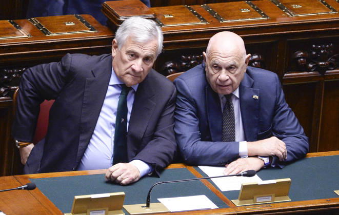 IPA89364989 - Rome, Chamber of Deputies: Electoral Law, explanations of vote, and vote of confidence on Article 1; pictured: Antonio Tajani and Carlo Nordio Copyright: xSTEFANOxCAROFEIx xSTEFANOxCAROFEIx xFOTOGRAMMAx IPA89364989