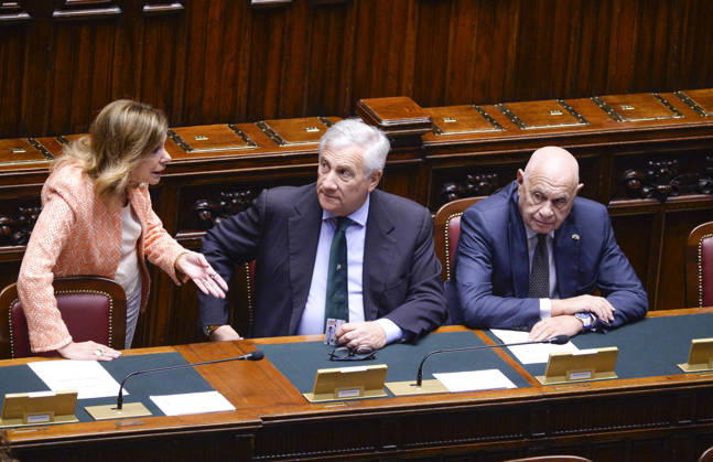 IPA89364991 - Rome, Chamber of Deputies: Electoral Law, explanations of vote, and vote of confidence on Article 1; pictured: Antonio Tajani, Carlo Nordio, Maria Elisabetta Alberti Casellati Copyright: xSTEFANOxCAROFEIx xSTEFANOxCAROFEIx xFOTOGRAMMAx IPA89364991