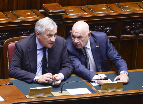 IPA89364993 - Rome, Chamber of Deputies: Electoral Law, explanations of vote, and vote of confidence on Article 1; pictured: Antonio Tajani and Carlo Nordio Copyright: xSTEFANOxCAROFEIx xSTEFANOxCAROFEIx xFOTOGRAMMAx IPA89364993