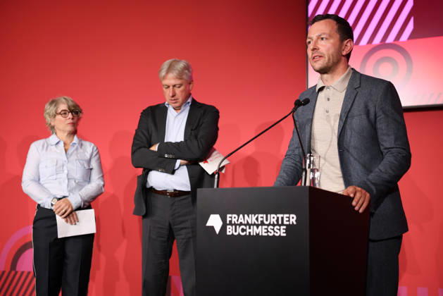 Eröffnung der 78. Frankfurter Buchmesse Sebastian Guggolz, Vorsteher des Börsenvereins des Deutschen Buchhandels, spricht bei der Eröffnungspressekonferenz zur Frankfurter Buchmesse 2026. Ehrengastland im Jahr 2026 ist Tschechien. Die 78. Frankfurter Buchmesse findet vom 7. - 11. Oktober 2026 statt. Frankfurt am Main Messegelände Hessen Deutschland