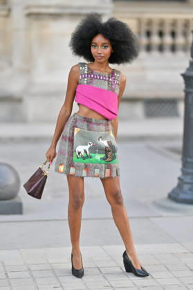 PFW Louis Vuitton Outside Arrivals Joyce Cisse, flowerovlove arriving at Louis Vuitton show during Paris Fashion Week, in Paris, France on 6 October 2026. Photo by Julien Reynaud APS-Medias ABACAPRESS.COM Paris France  Copyright: xReynaudxJulien APS-Medias ABACAx