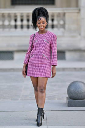 PFW Louis Vuitton Outside Arrivals Thuso Mbedu arriving at Louis Vuitton show during Paris Fashion Week, in Paris, France on 6 October 2026. Photo by Julien Reynaud APS-Medias ABACAPRESS.COM Paris France  Copyright: xReynaudxJulien APS-Medias ABACAx